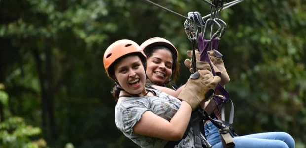 Zipline / tirolesa en Santa Teresa durante el Inka Jungle